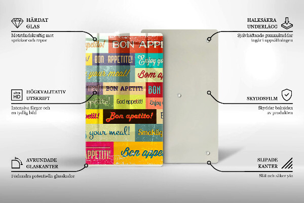 Deska kuchenna Napisy Smacznego języki