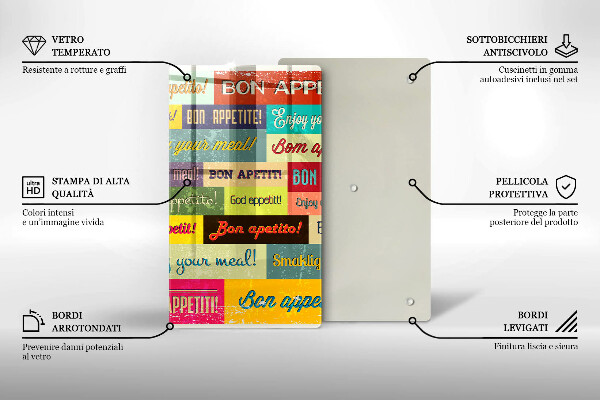 Deska kuchenna Napisy Smacznego języki