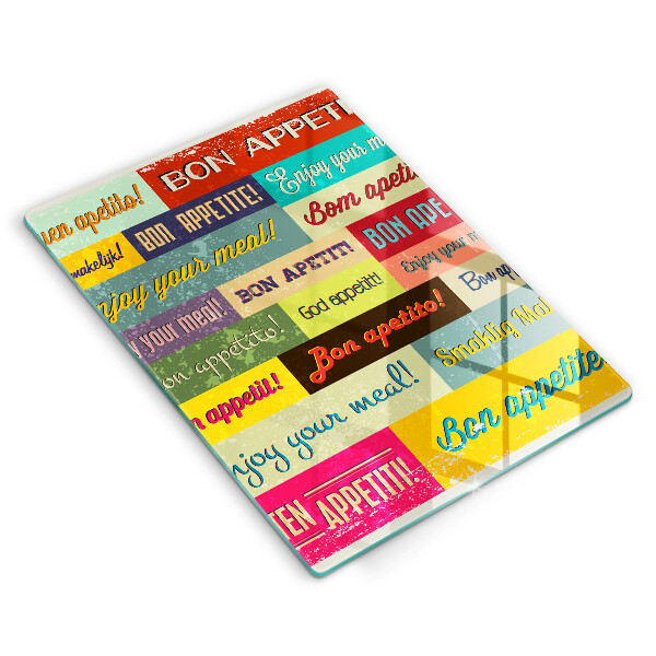 Deska kuchenna Napisy Smacznego języki