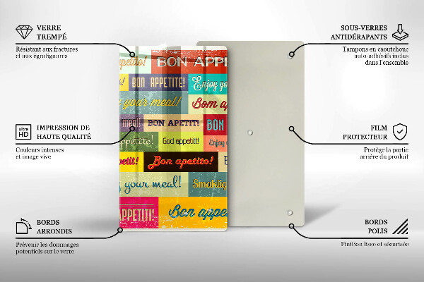 Deska kuchenna Napisy Smacznego języki