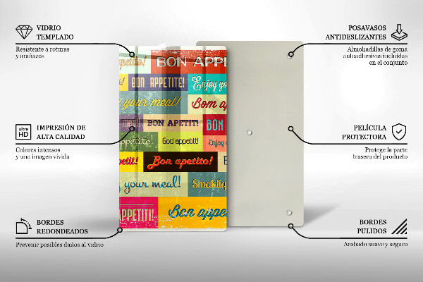 Deska kuchenna Napisy Smacznego języki