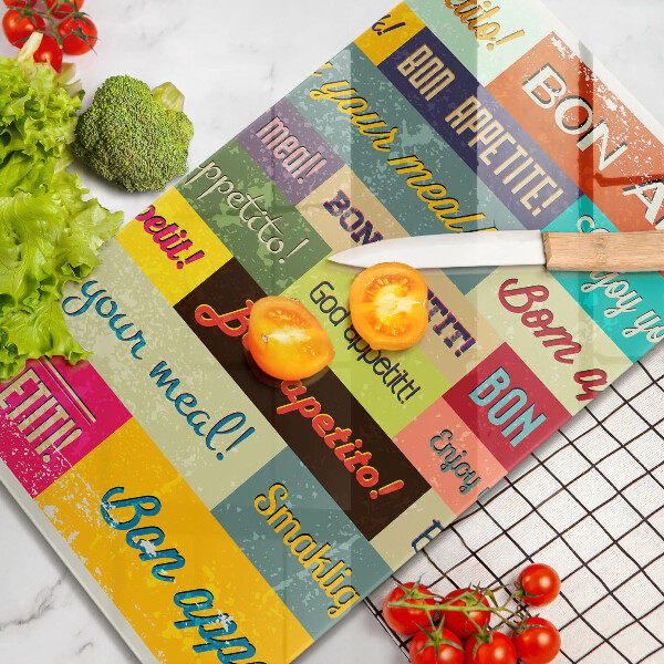 Deska kuchenna Napisy Smacznego języki