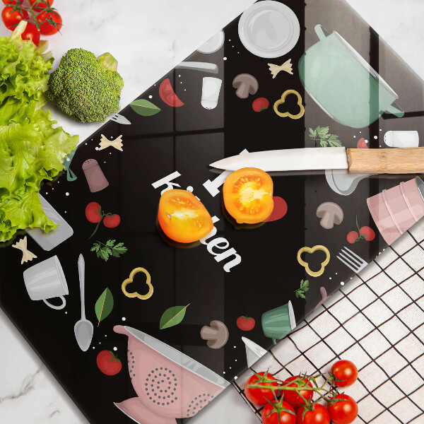 Deska kuchenna Ilustracja I love kitchen