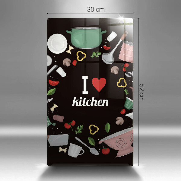 Deska kuchenna Ilustracja I love kitchen