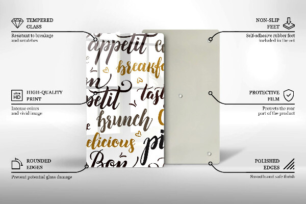 Deska kuchenna Napisy Bon appetit