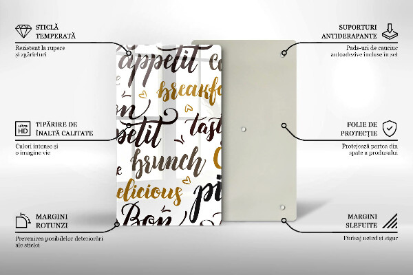 Deska kuchenna Napisy Bon appetit