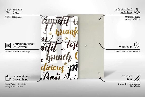 Deska kuchenna Napisy Bon appetit