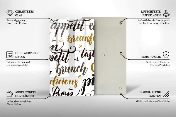 Deska kuchenna Napisy Bon appetit