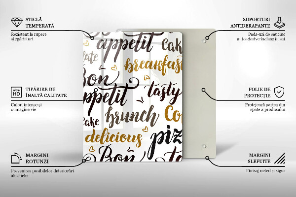 Deska kuchenna Napisy Bon appetit