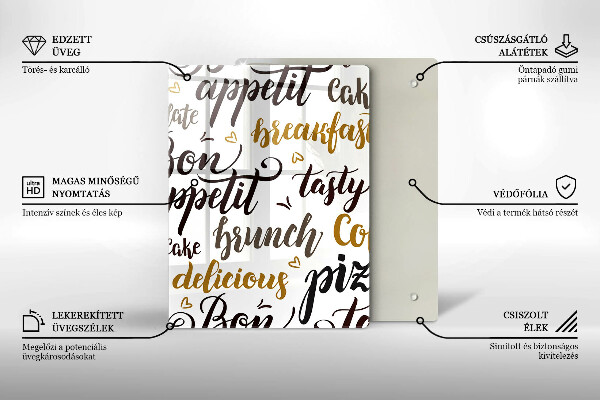 Deska kuchenna Napisy Bon appetit