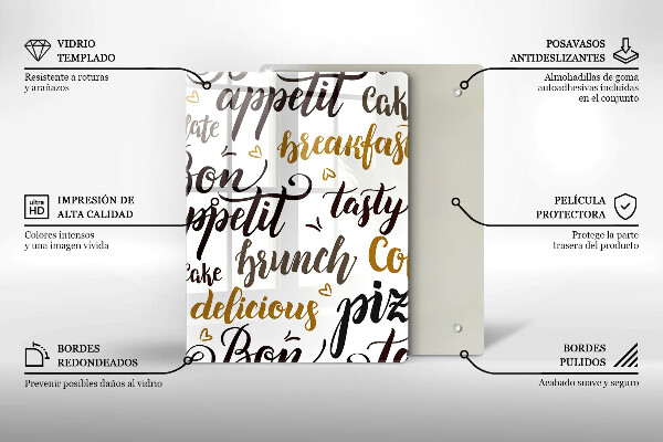 Deska kuchenna Napisy Bon appetit