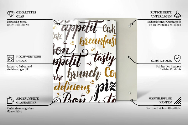 Deska kuchenna Napisy Bon appetit