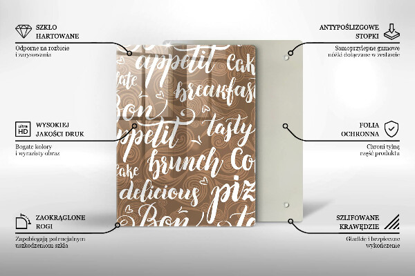 Deska kuchenna Napisy Bon appetit