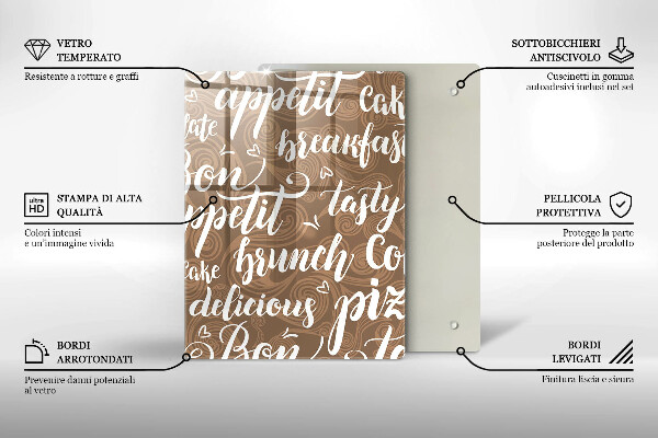 Deska kuchenna Napisy Bon appetit