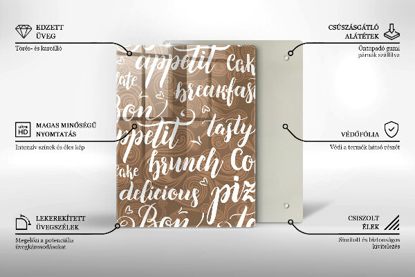Deska kuchenna Napisy Bon appetit