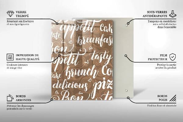 Deska kuchenna Napisy Bon appetit