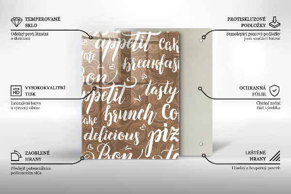 Deska kuchenna Napisy Bon appetit