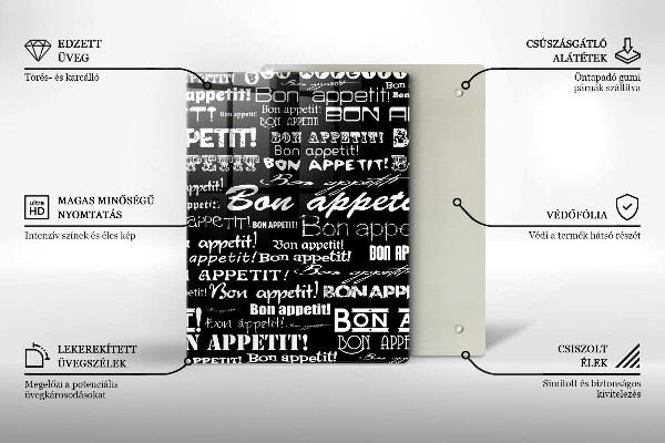 Deska kuchenna Kuchnia napisy Bon appetit