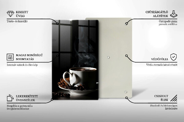 Deska kuchenna Filiżanka gorącej kawy