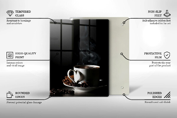 Deska kuchenna Filiżanka gorącej kawy