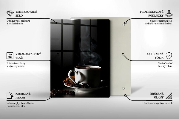 Deska kuchenna Filiżanka gorącej kawy