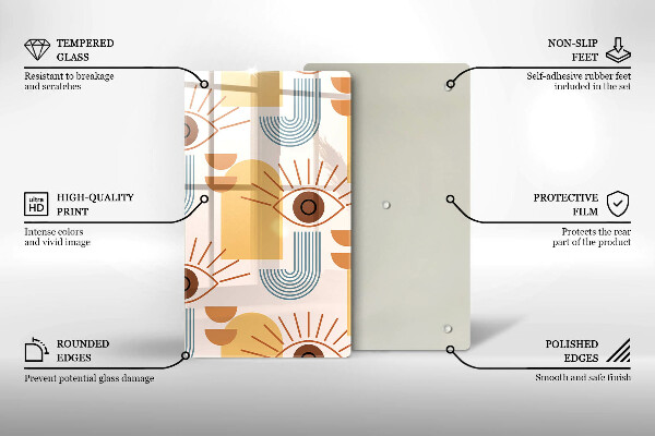 Deska kuchenna Boho wzór oczy