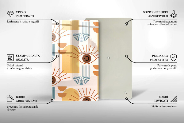 Deska kuchenna Boho wzór oczy