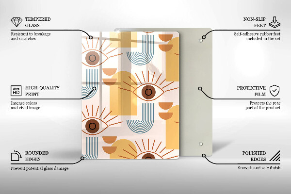 Deska kuchenna Boho wzór oczy