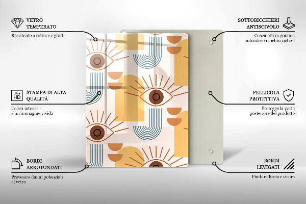 Deska kuchenna Boho wzór oczy