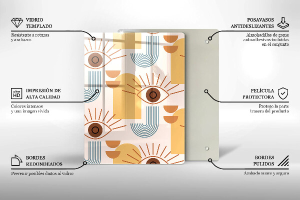 Deska kuchenna Boho wzór oczy