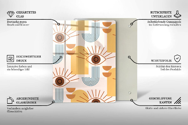 Deska kuchenna Boho wzór oczy