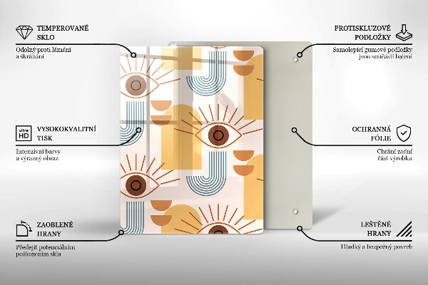 Deska kuchenna Boho wzór oczy