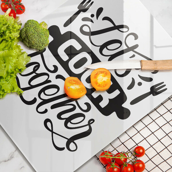 Deska kuchenna Napis Let's cook together