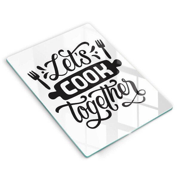 Deska kuchenna Napis Let's cook together