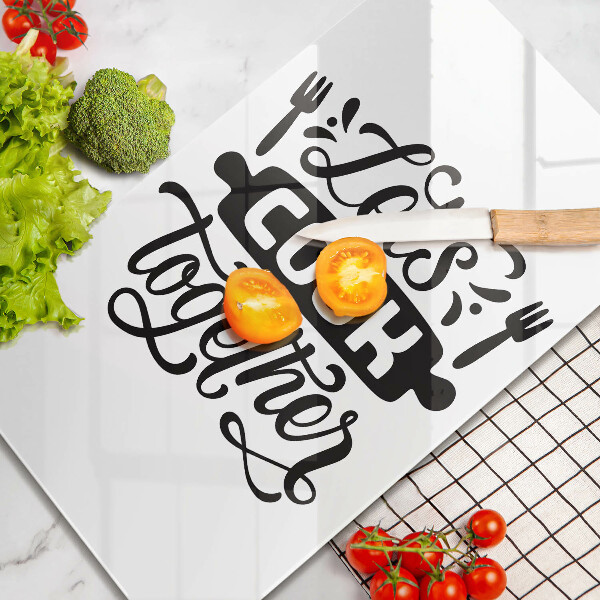 Deska kuchenna Napis Let's cook together