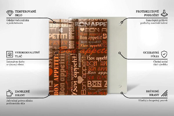 Deska kuchenna Napisy Bon appetit
