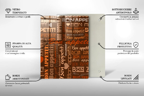 Deska kuchenna Napisy Bon appetit