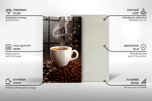 Deska kuchenna Gorąca filiżanka kawy