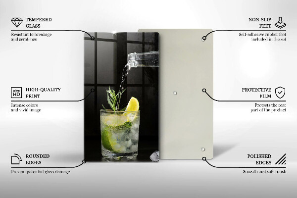 Deska kuchenna Szklanka z wodą