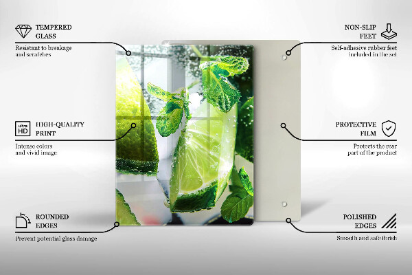 Deska kuchenna Woda z limonką i lodem