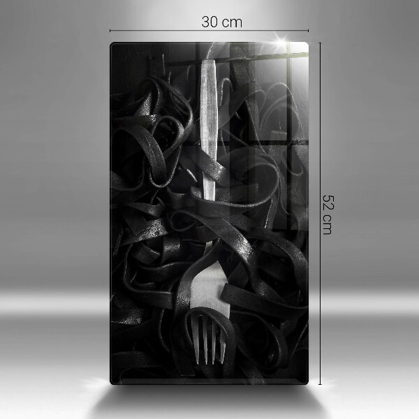 Deska kuchenna Czarny makaron i widelec