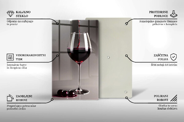 Deska kuchenna Kieliszek i winogrona