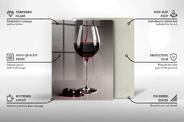 Deska kuchenna Kieliszek i winogrona