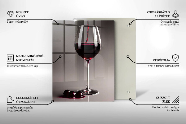 Deska kuchenna Kieliszek i winogrona