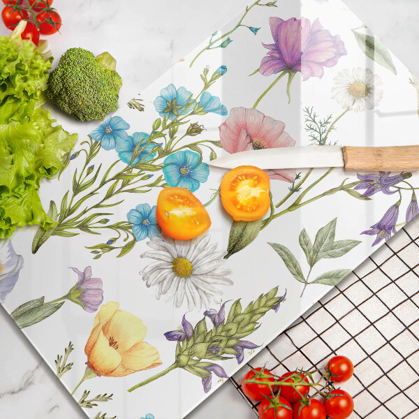 Deska kuchenna Ilustracja kwiaty