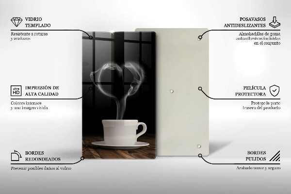 Deska kuchenna Kawa filiżanka serce