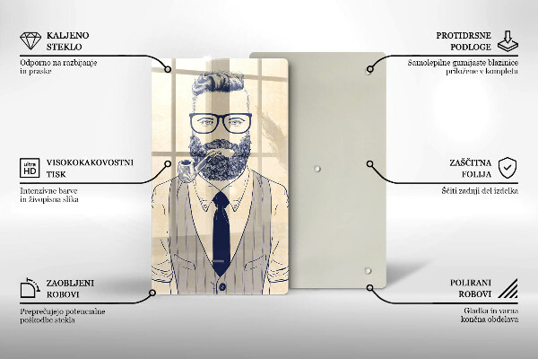 Deska kuchenna Mężczyzna hipster