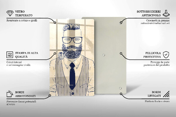 Deska kuchenna Mężczyzna hipster