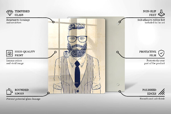 Deska kuchenna Mężczyzna hipster