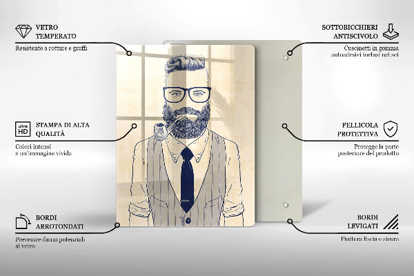 Deska kuchenna Mężczyzna hipster